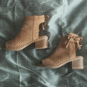 Open toe booties